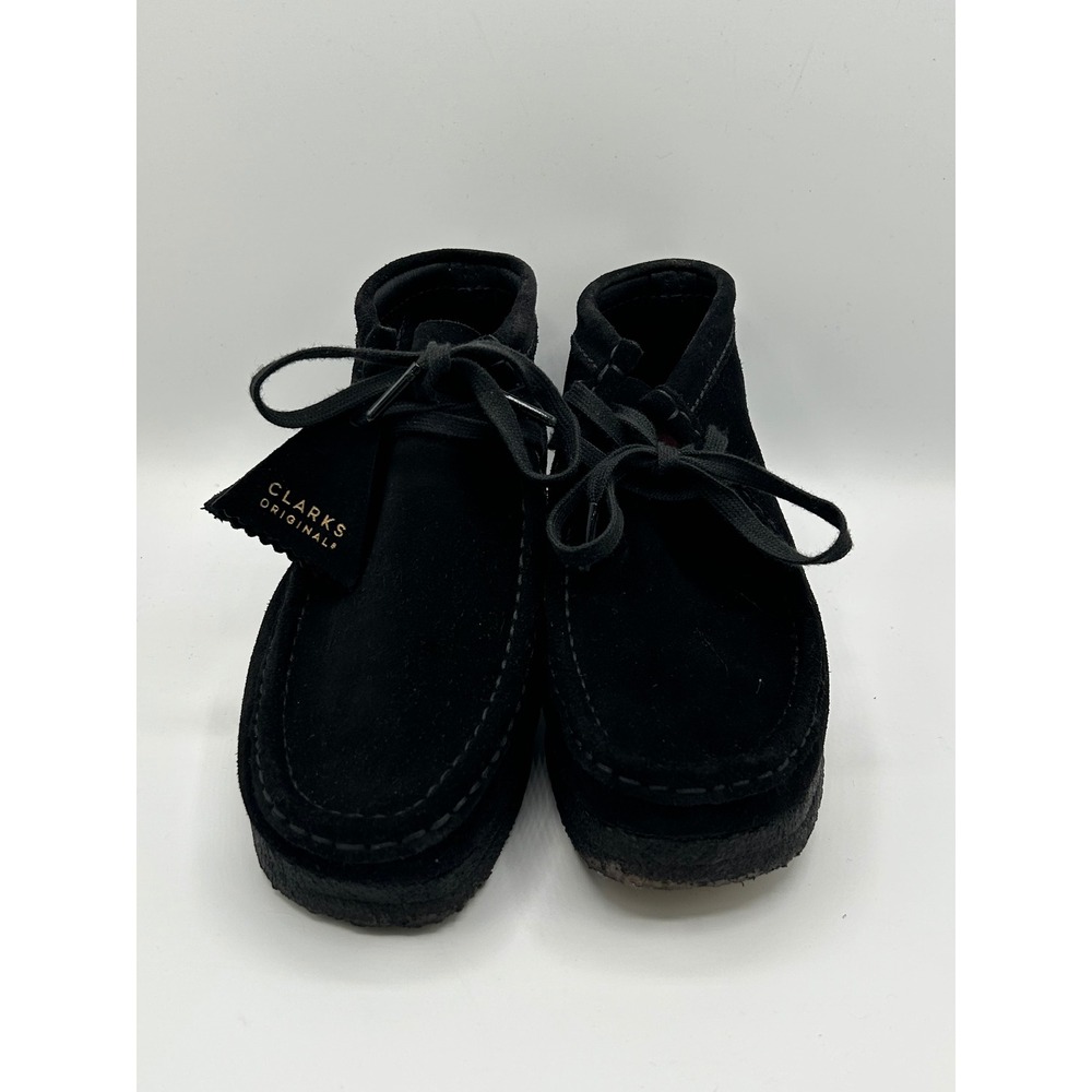 Clarks Originals Wallabee Boot Black Suede Moccasin Women Sz 7.5M 261555224050